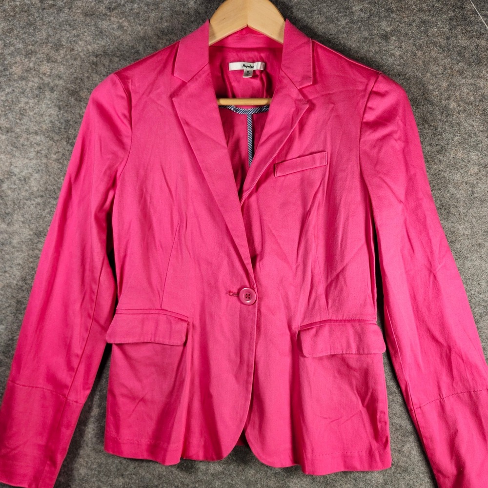 Papaya Hot Pink Button‎ Front Blazer Jacket Women's Size Medium Classic Clueless